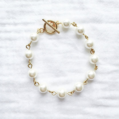 Shell Pearl Bracelet | Gold