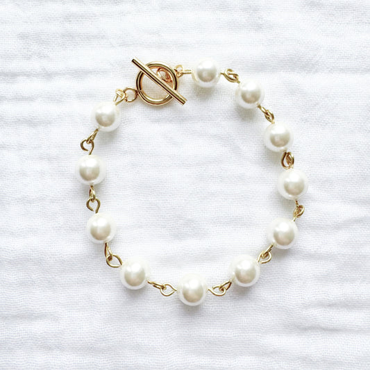 Shell Pearl Bracelet | Gold