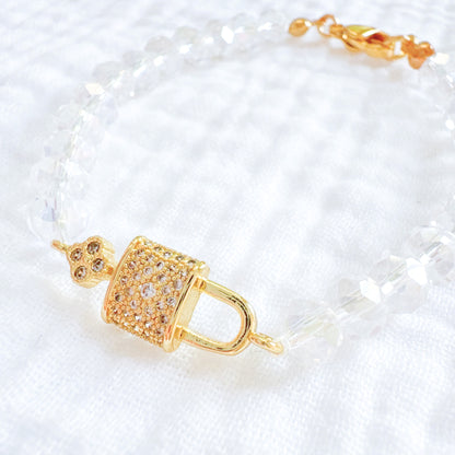Showgirl Sparkle Lock Bracelet | Gold