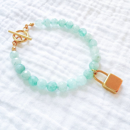Ophelia Padlock Gemstone Bracelet | Gold