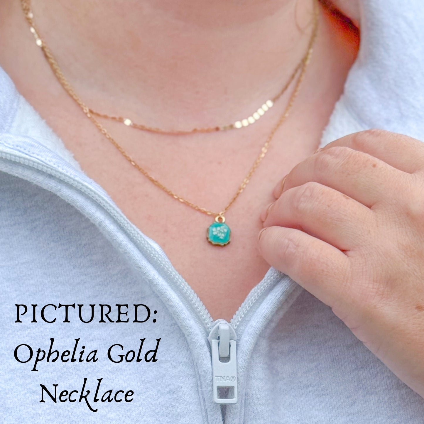 Sabrina Mini Frame Pressed Flower Necklace | Silver