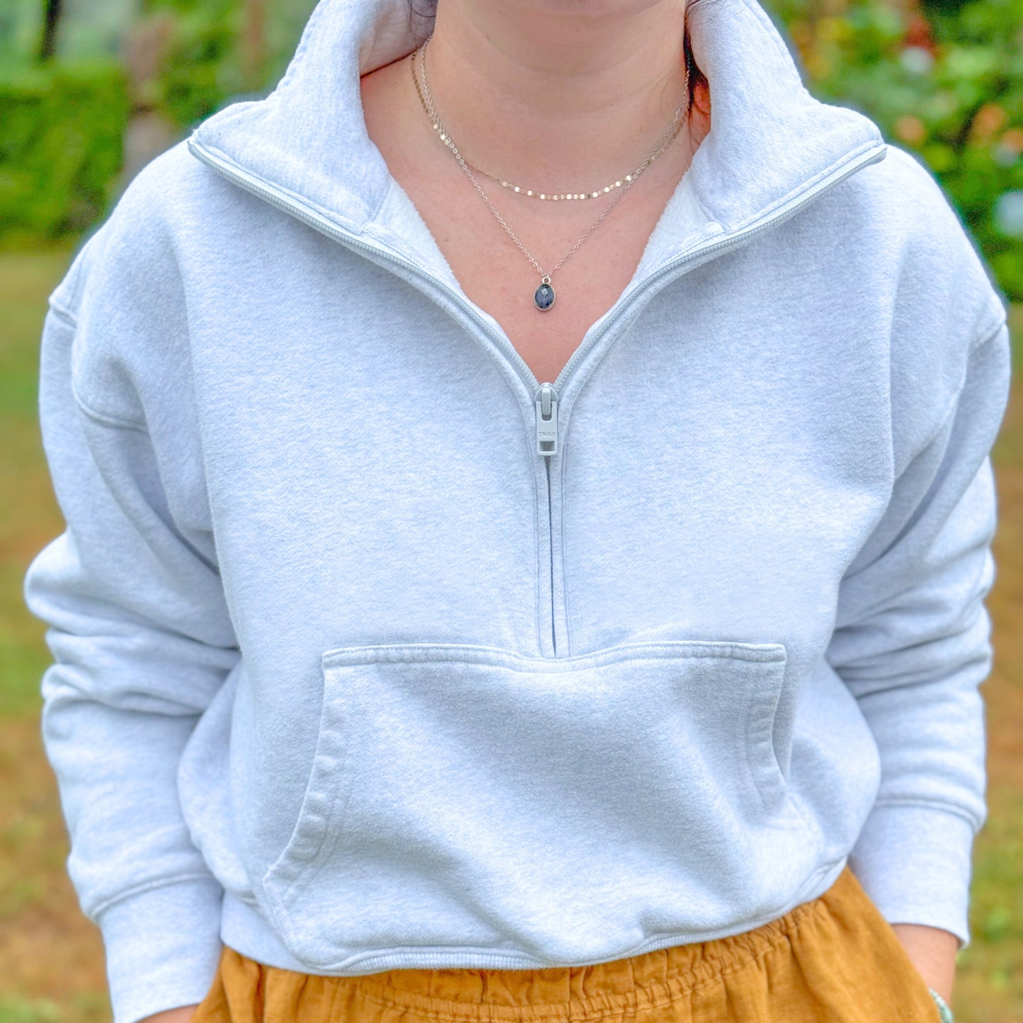 Céline Mini Ornate Pressed Flower Necklace | Silver