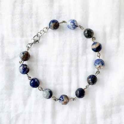 Sodalite Gemstone Bracelet | Silver