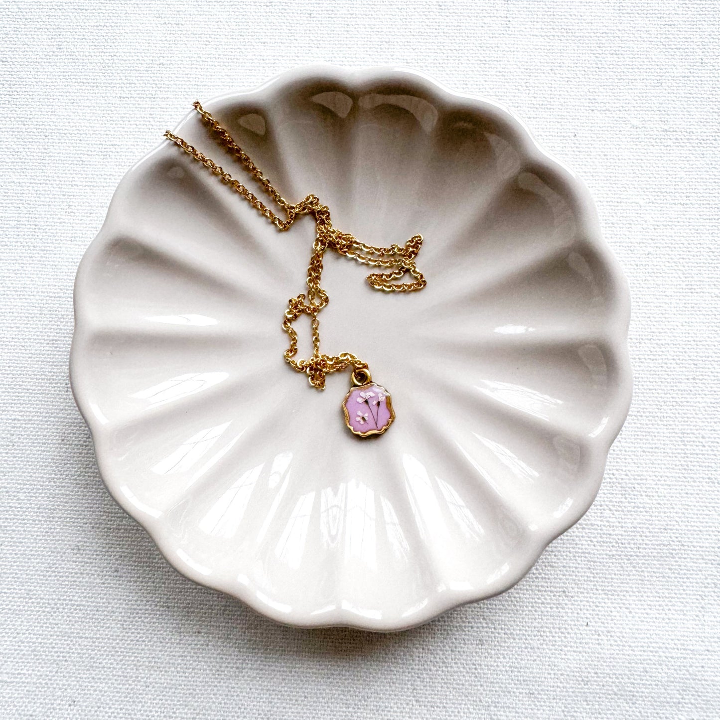 Sophie Pressed Flower Necklace | Gold