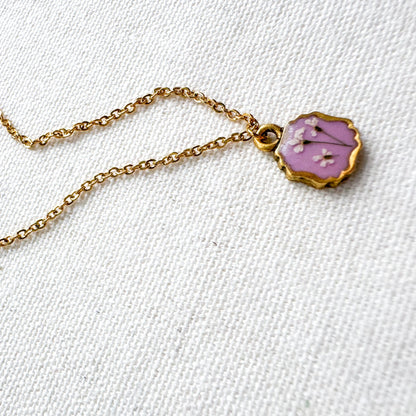 Sophie Pressed Flower Necklace | Gold
