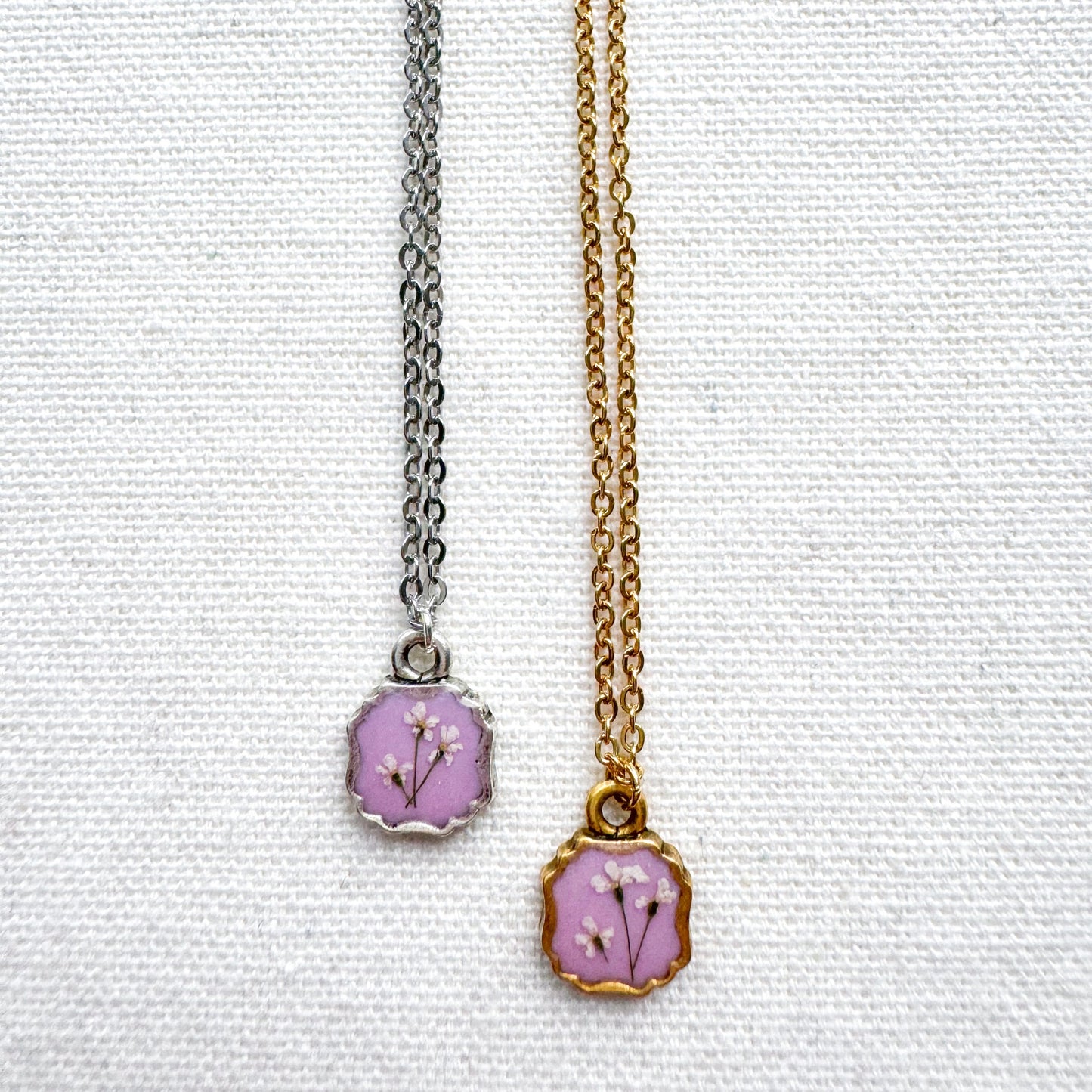 Sophie Pressed Flower Necklace | Silver