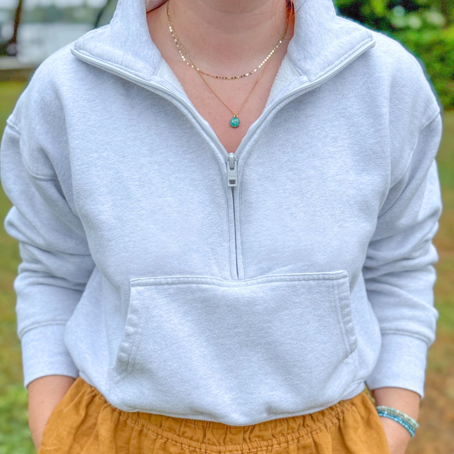 Ophelia Mini Frame Pressed Flower Necklace | Gold