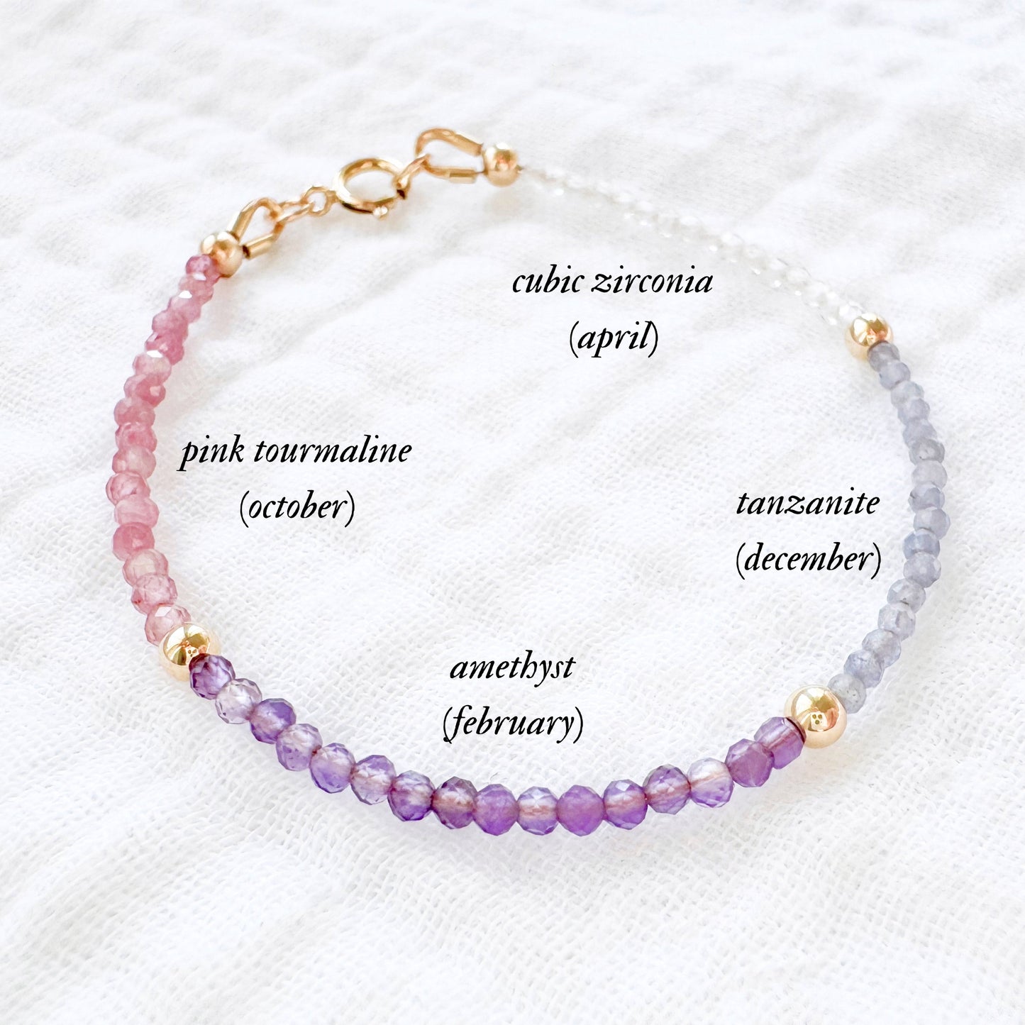 Tapestry Bracelet, Gold | *Custom Birthstones*