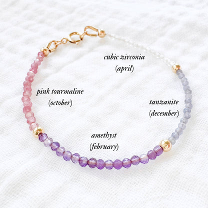 Tapestry Bracelet, Gold | *Custom Birthstones*