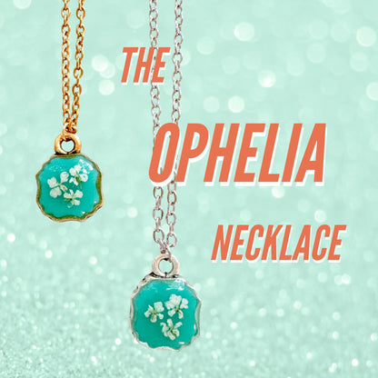 Ophelia Mini Frame Pressed Flower Necklace | Gold