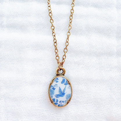Toile d'oiseaux Mini Ornate Necklace | Gold