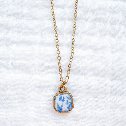 Toile d'oiseaux Mini Frame Necklace | Gold