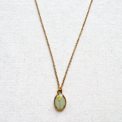 Trixie Pressed Flower Necklace | Gold