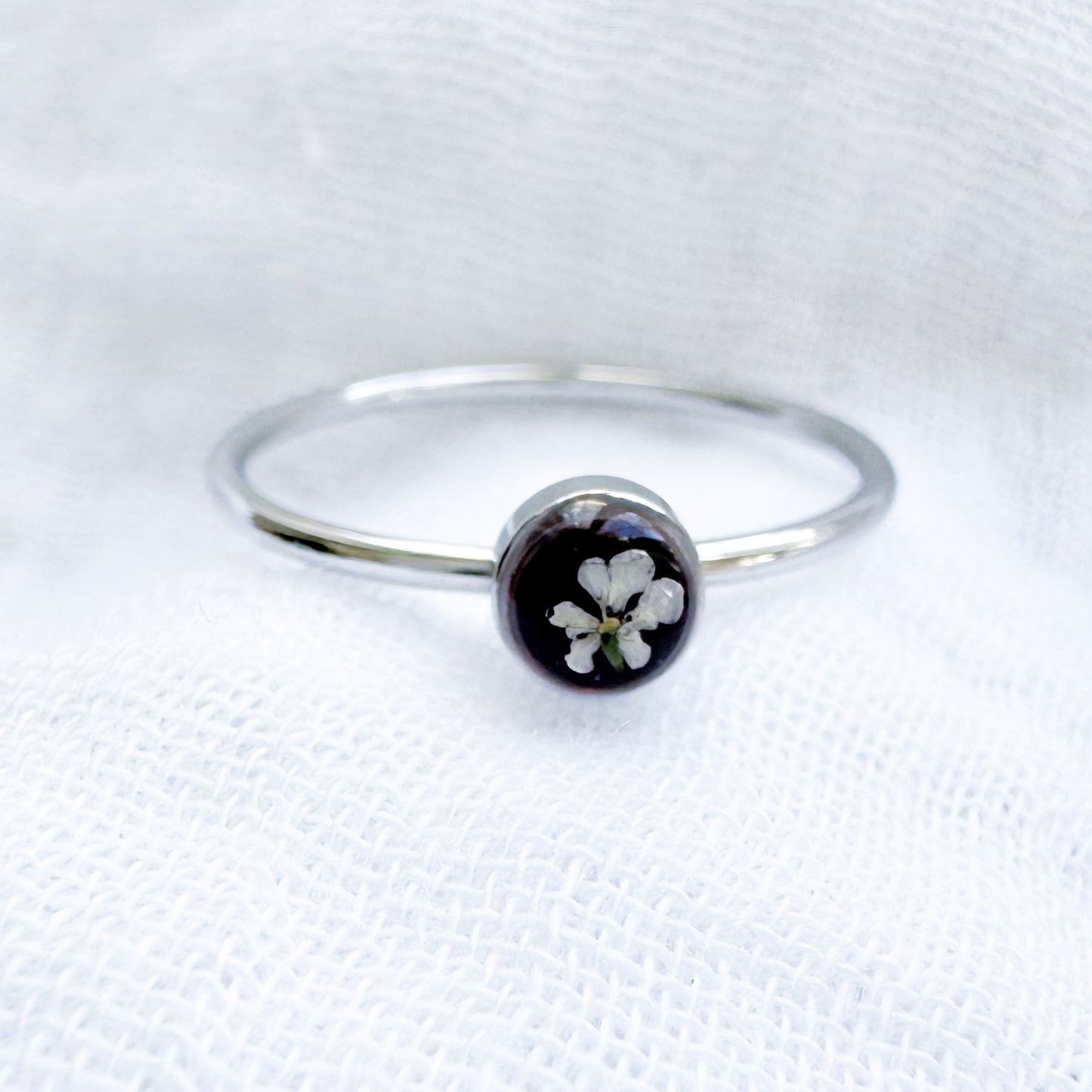 Viola Pressed Flower Ring | Silver