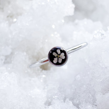 Viola Pressed Flower Ring | Silver