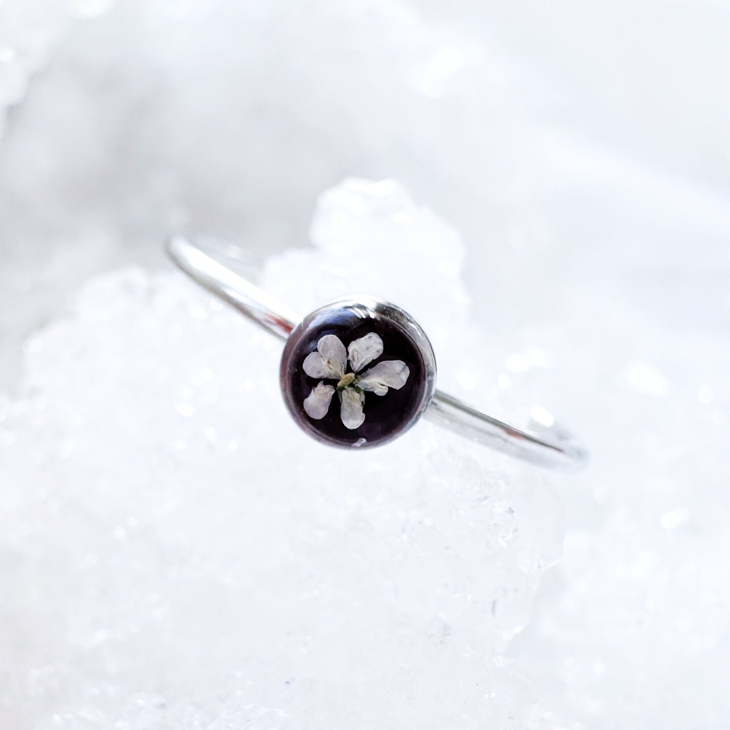 Viola Pressed Flower Ring | Silver