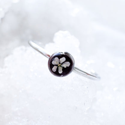 Viola Pressed Flower Ring | Silver