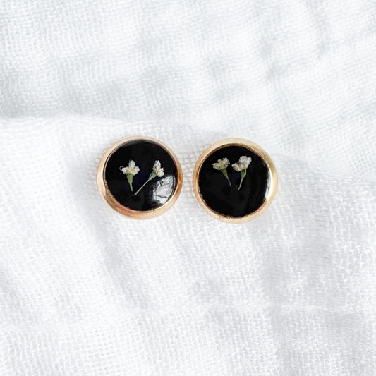 Vivienne Pressed Flower Earrings | Gold