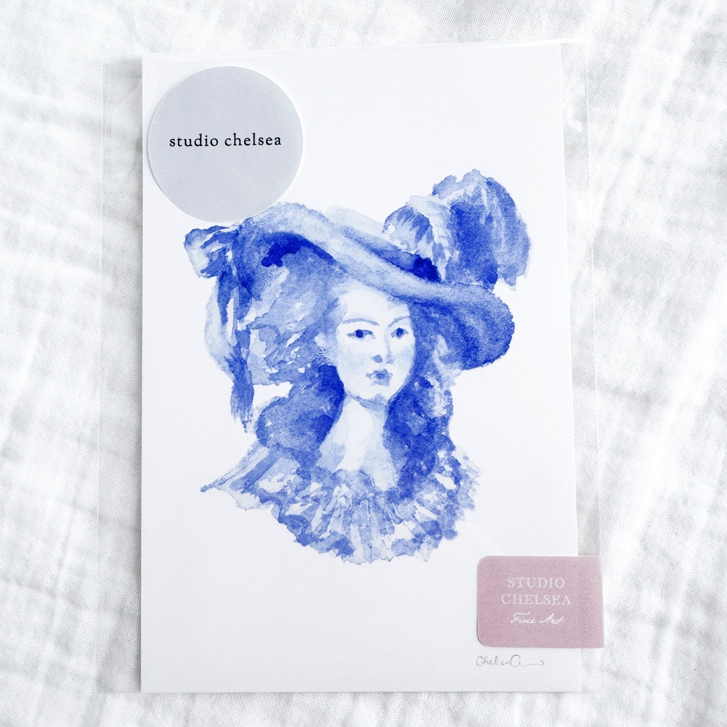 French Lady Watercolour Fine Art Print