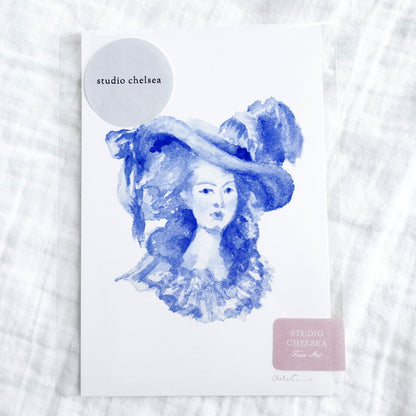 French Lady Watercolour Fine Art Print