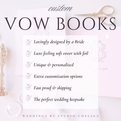 Wedding Vow Books | Custom Laurel Wreath