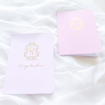 Wedding Vow Books | Custom Ornate Crest