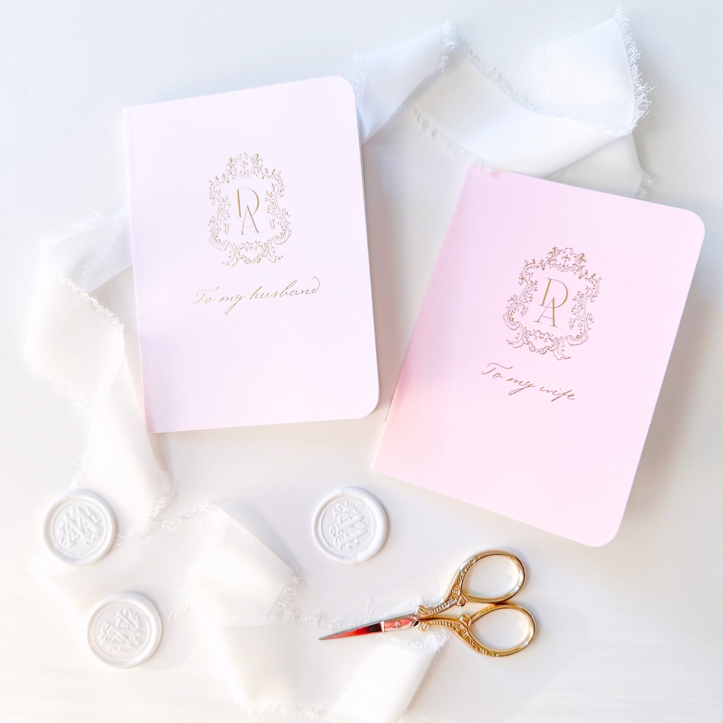 Wedding Vow Books | Custom Ornate Crest
