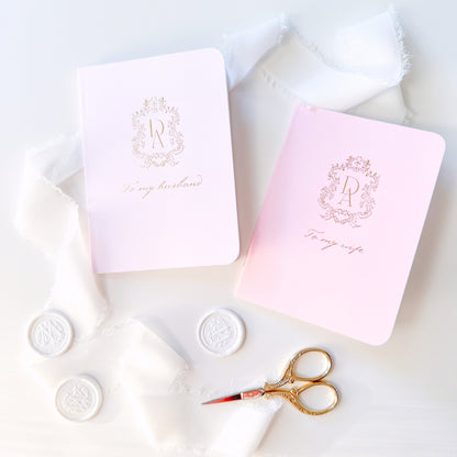 Wedding Vow Books | Custom Ornate Crest